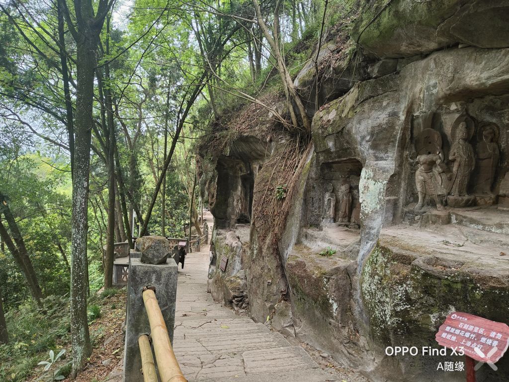 安岳千佛寨森林公园游览千年石窟