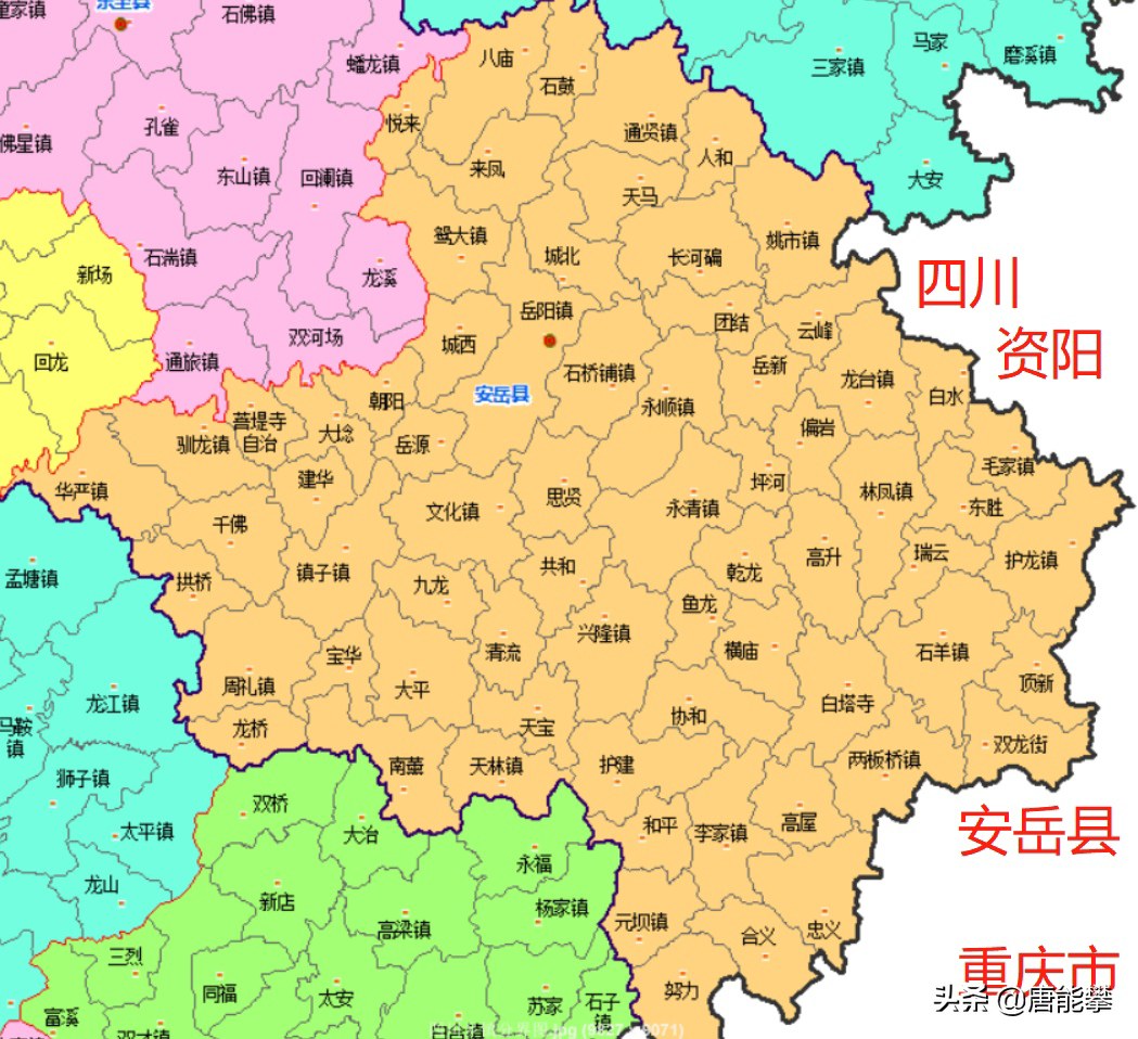 安岳高清行政区划图(69个乡镇版)