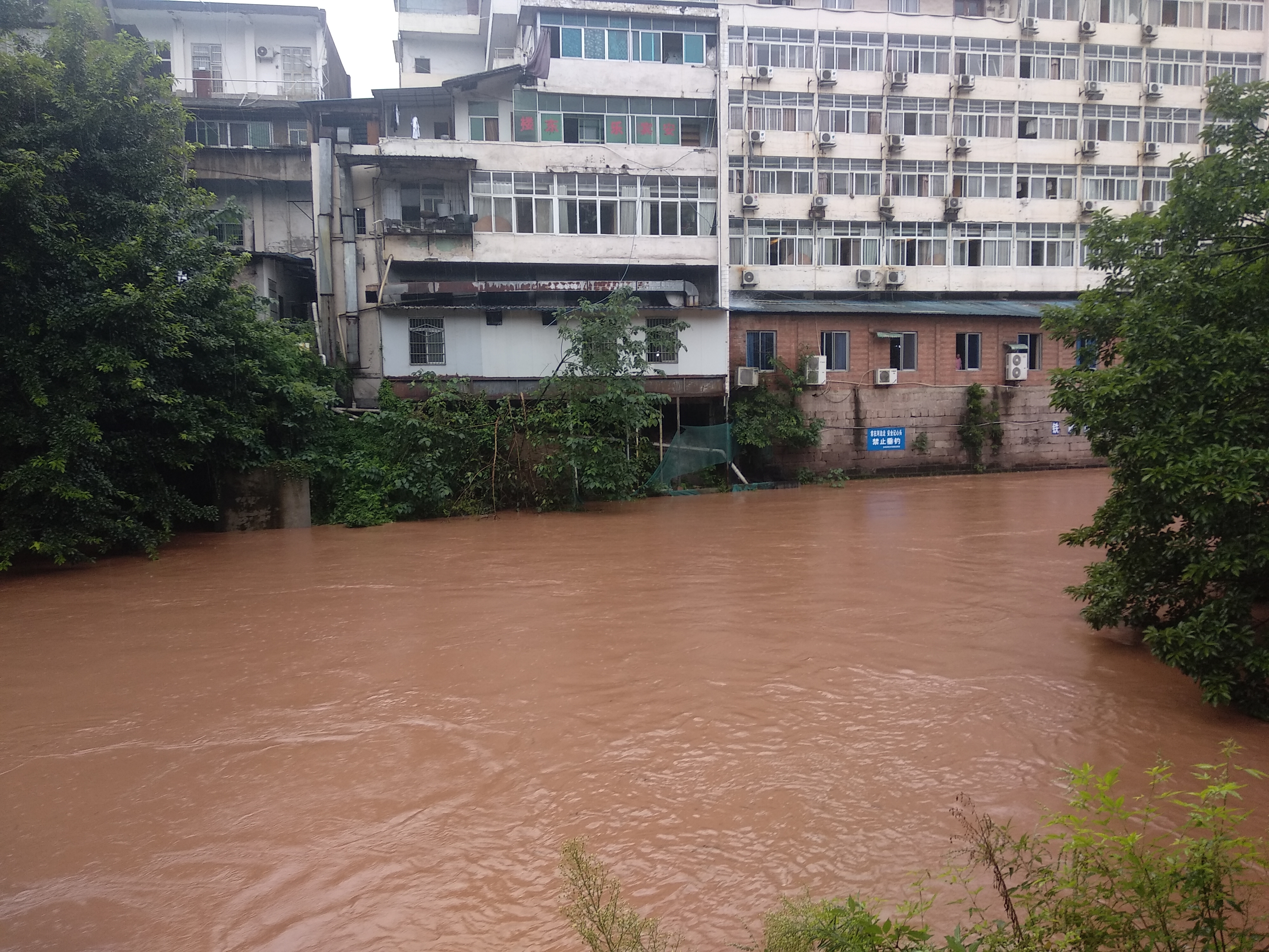 安岳三元堤的洪水又大又急