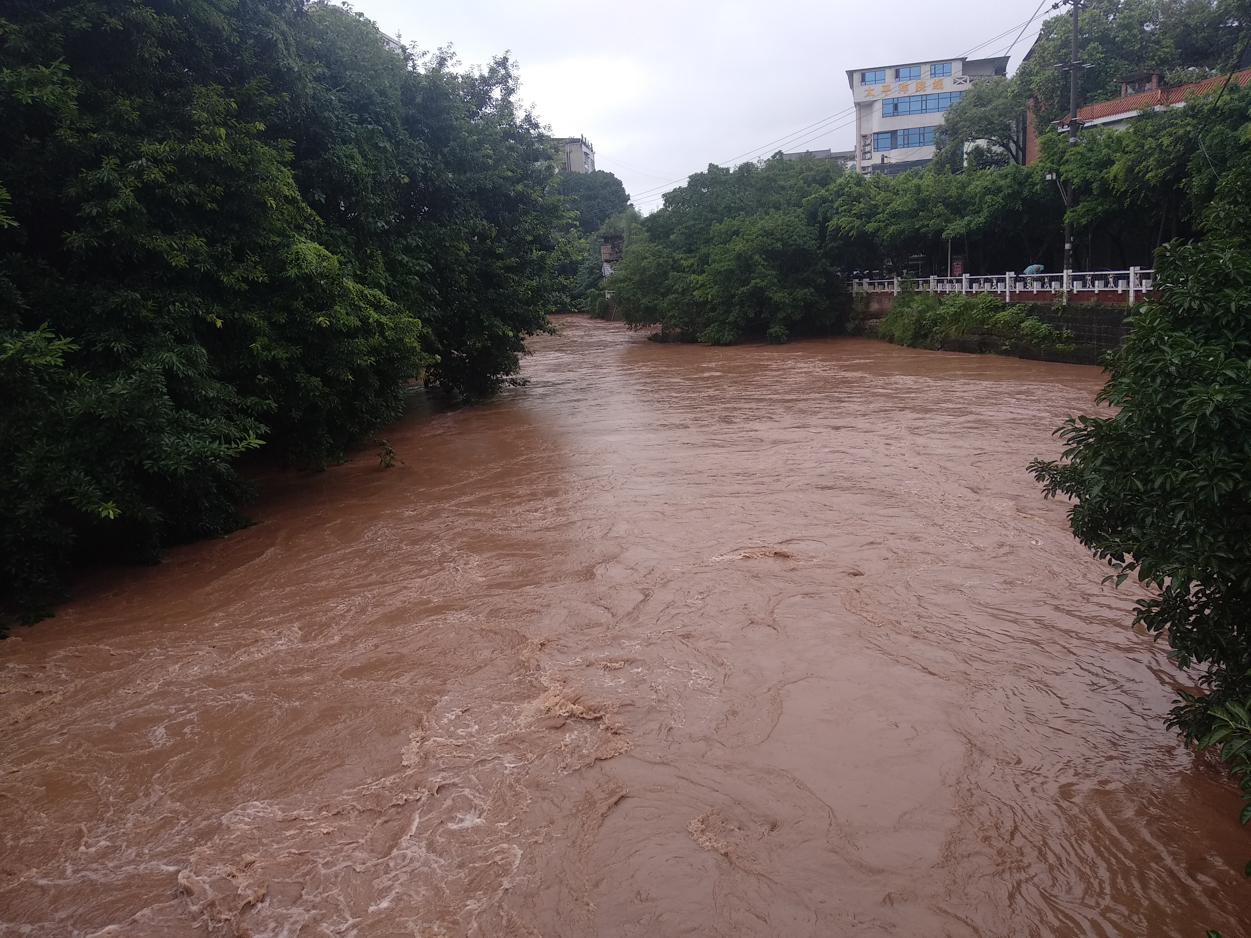 安岳三元堤的洪水又大又急
