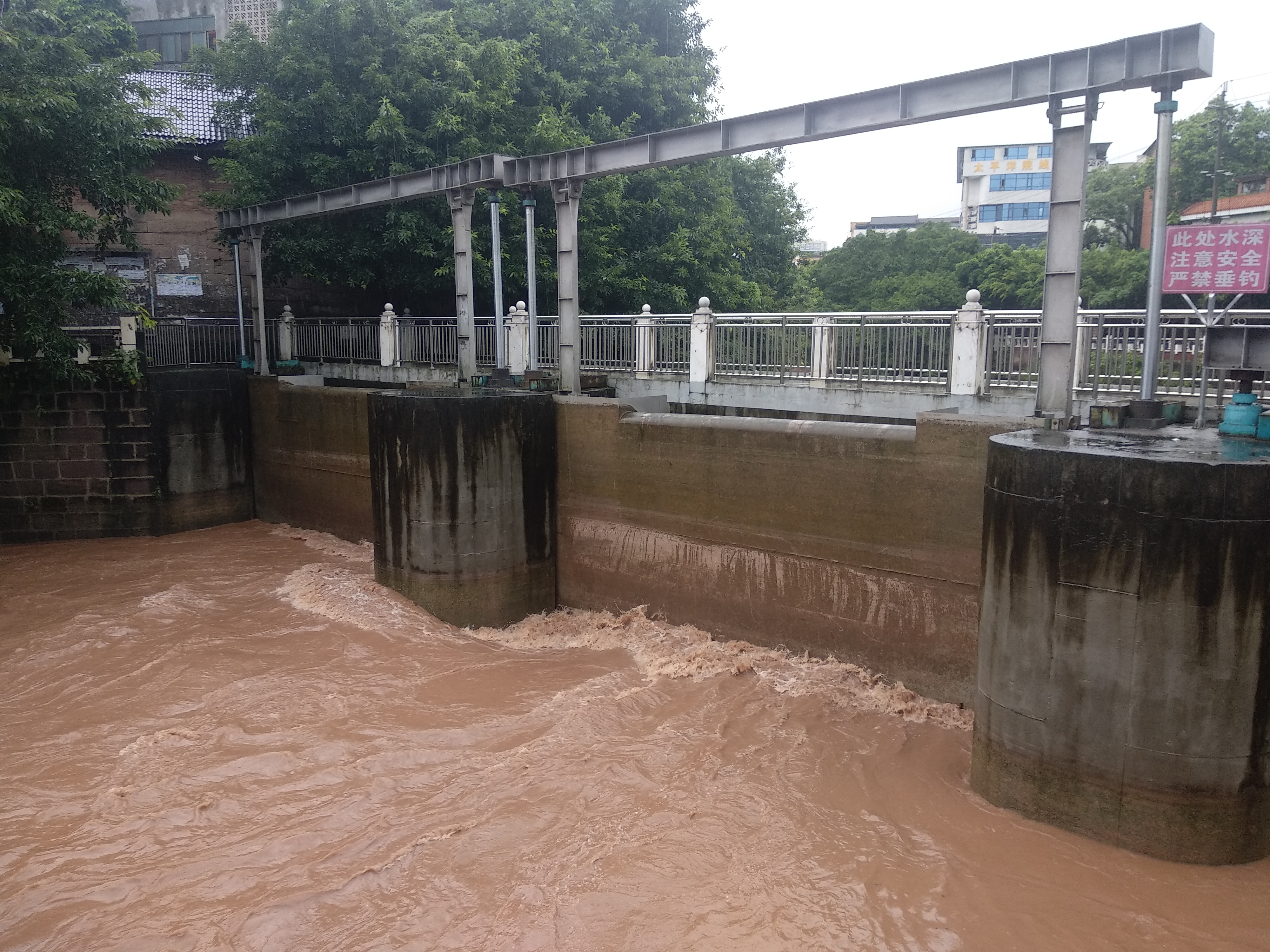 安岳三元堤的洪水又大又急
