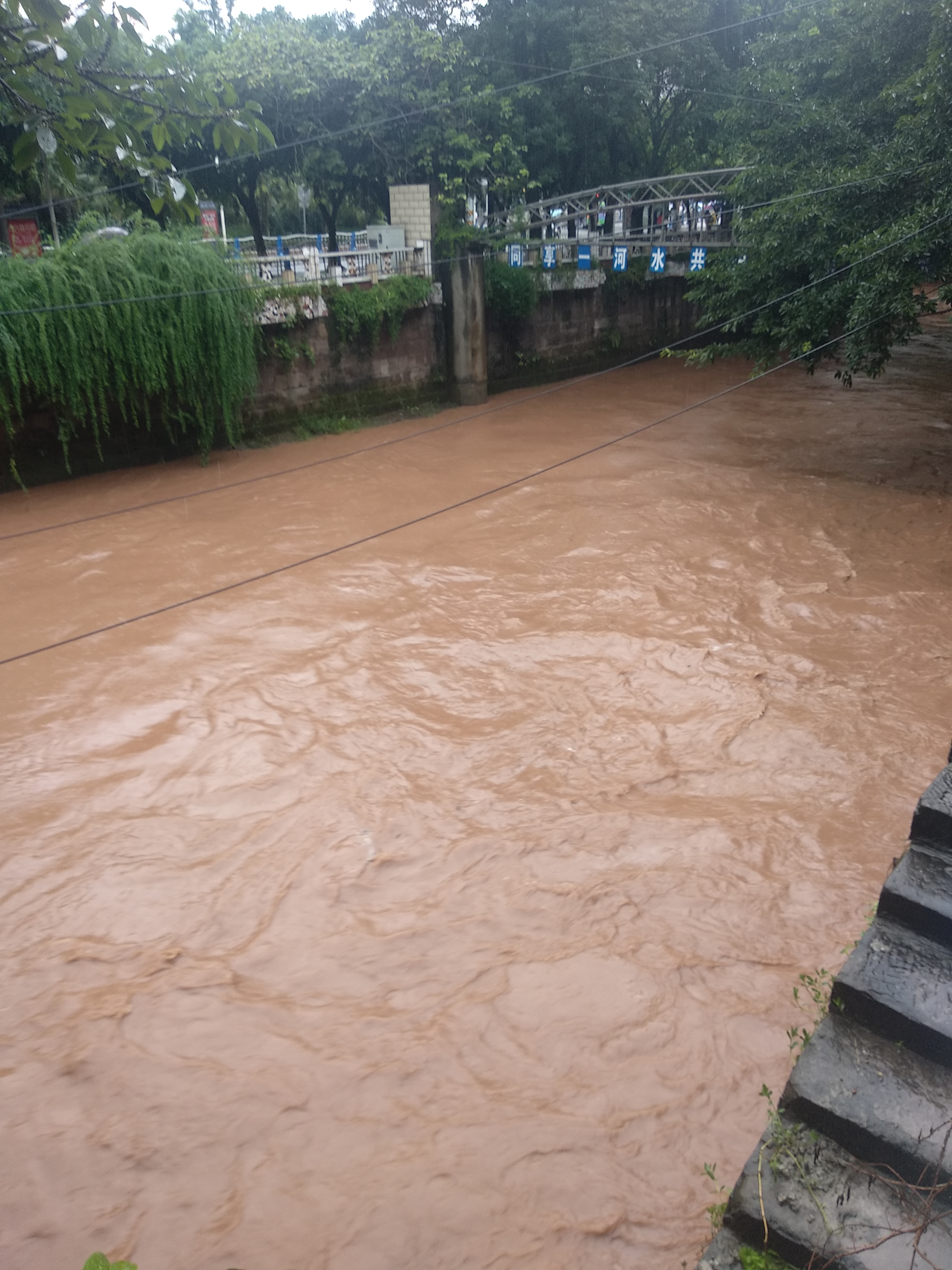 安岳三元堤的洪水又大又急